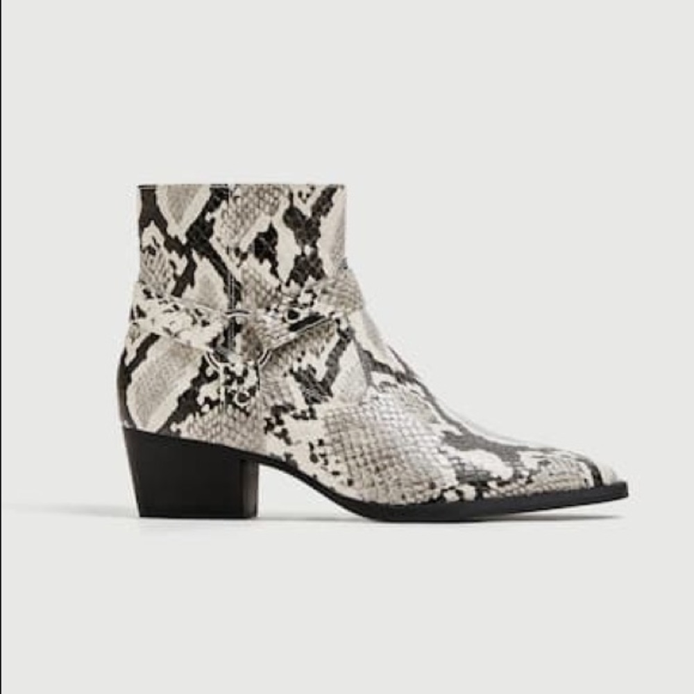 Animal Print Cowboy Ankle Boots